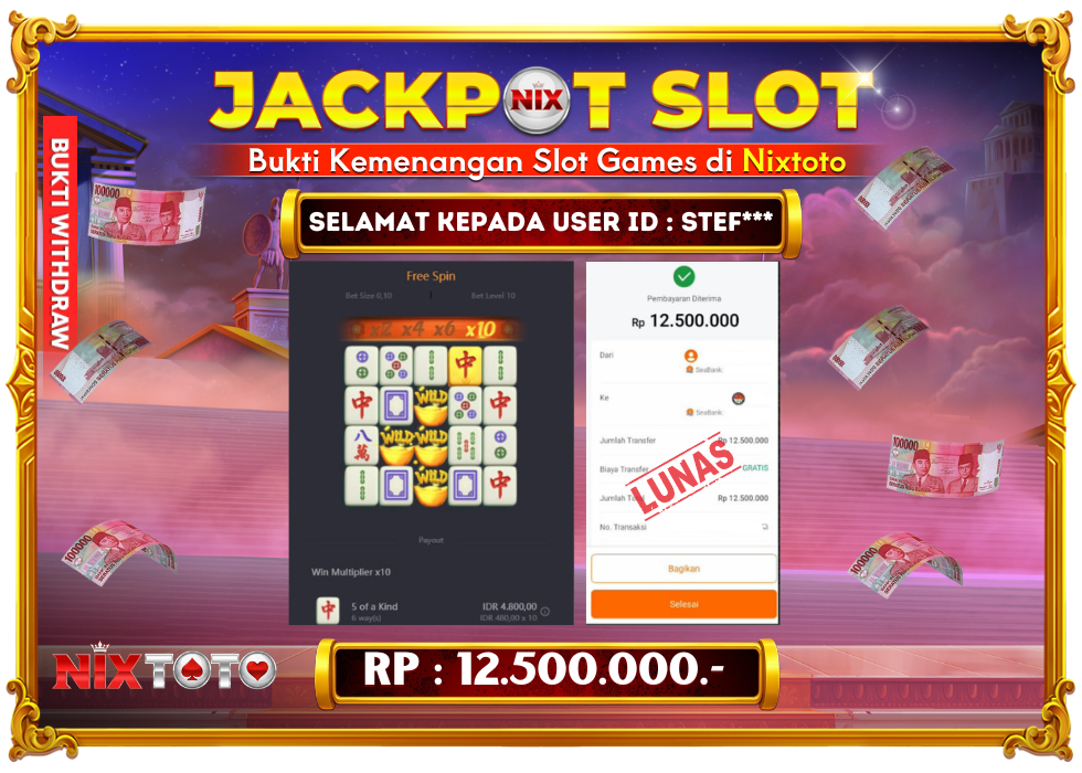 🎰 NIXTOTO JACKPOT SLOT Rp. 12.500.000 LUNAS 🎉