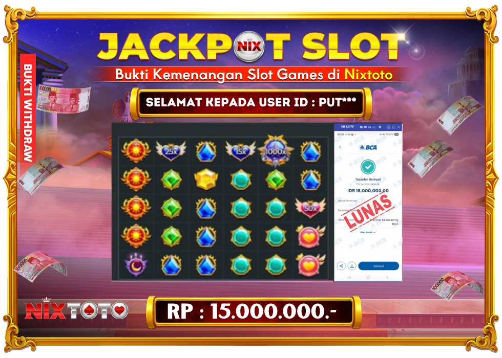 🎰 NIXTOTO JACKPOT SLOT Rp. 15.000.000 LUNAS 🎉