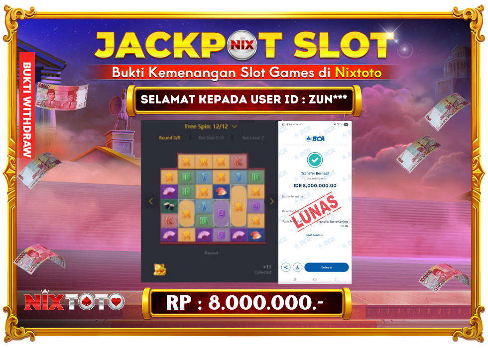 🎰 NIXTOTO JACKPOT SLOT Rp. 8.000.000 LUNAS 🎉
