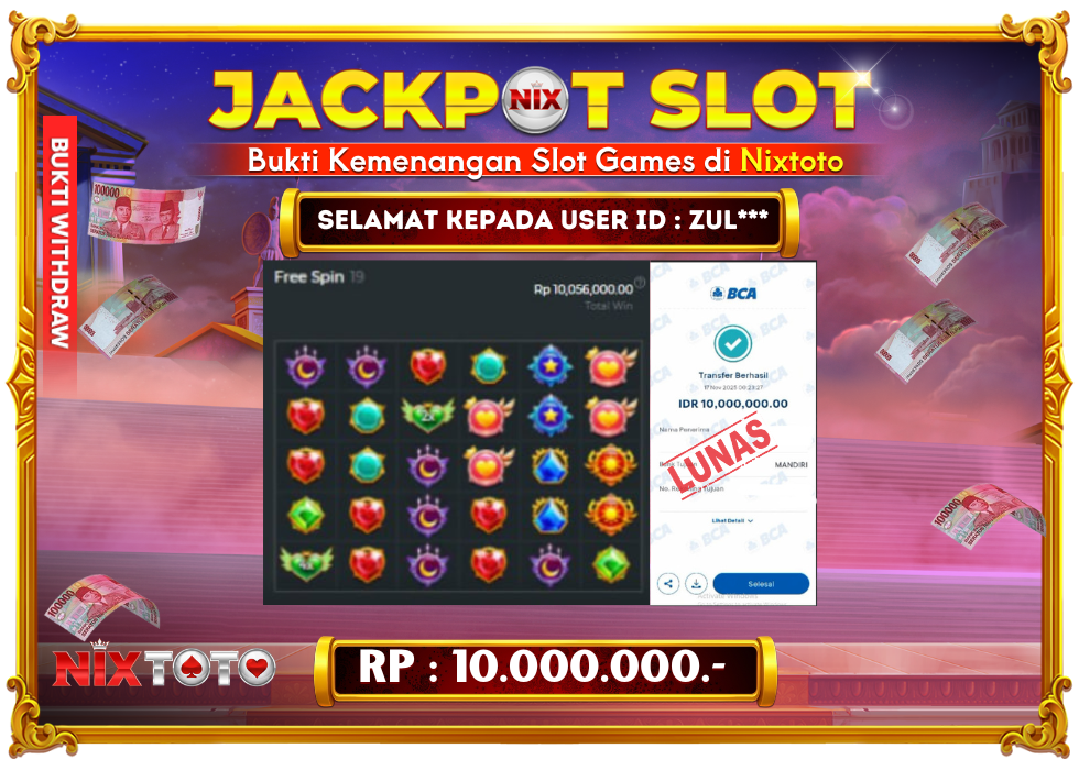🎰 NIXTOTO JACKPOT SLOT Rp. 10.000.000 LUNAS 🎉