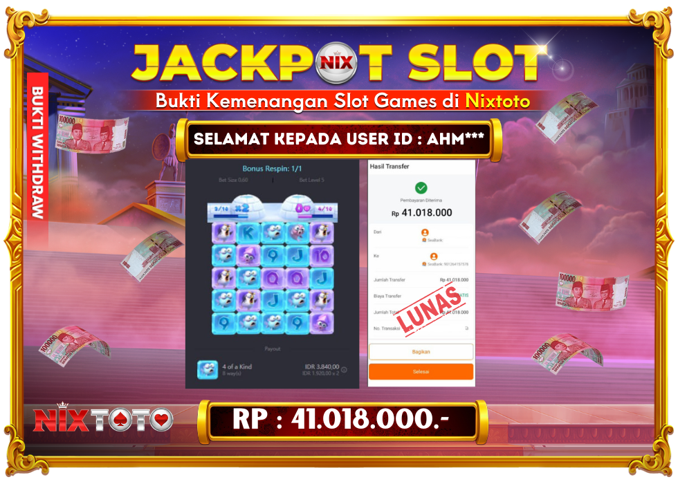 🎰 NIXTOTO JACKPOT SLOT Rp. 41.018.000 LUNAS 🎉