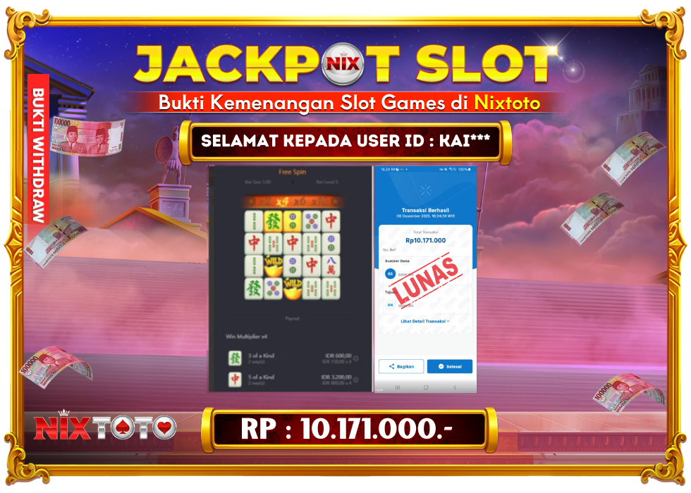 🎰 NIXTOTO JACKPOT SLOT Rp. 10.171.000 LUNAS 🎉
