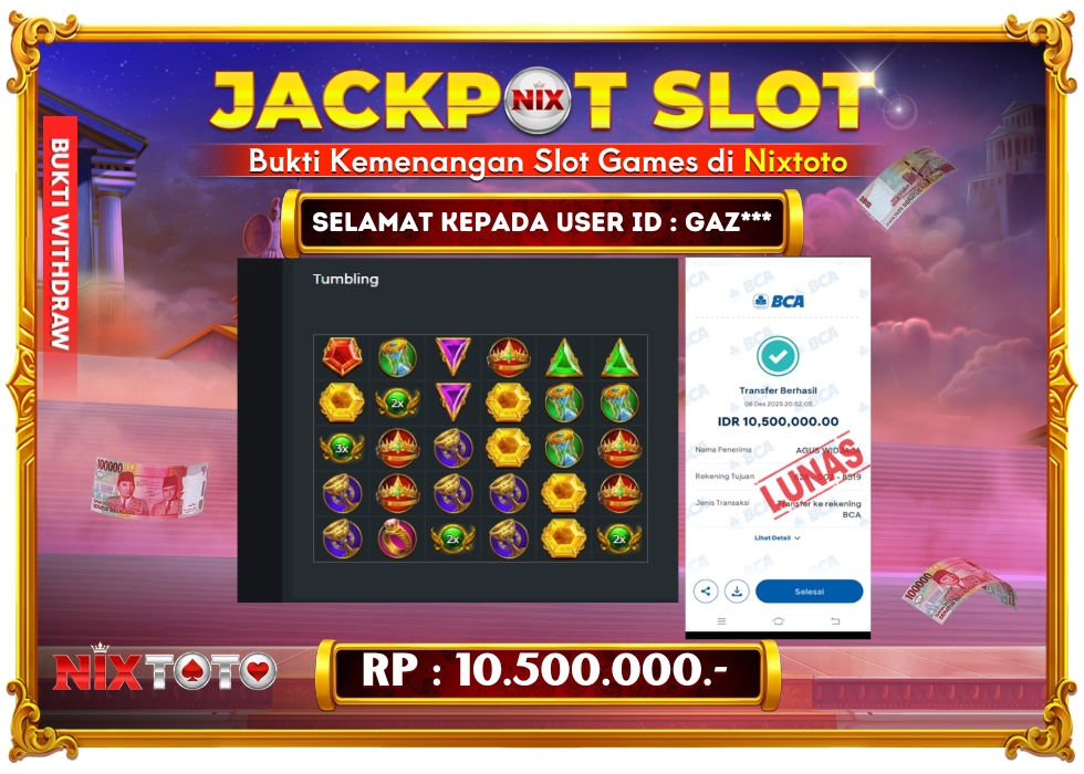 🎰 NIXTOTO JACKPOT SLOT Rp. 10.500.000 LUNAS 🎉