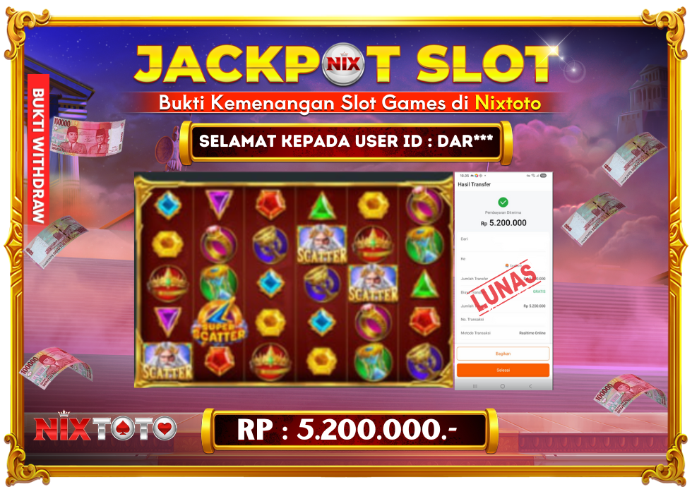 🎰 NIXTOTO JACKPOT SLOT Rp. 5.200.000 LUNAS 🎉