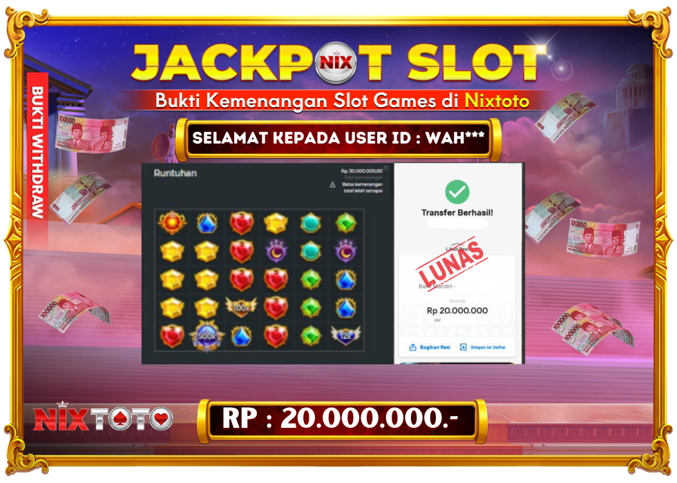 🎰 NIXTOTO JACKPOT SLOT Rp. 20.000.000 LUNAS 🎉