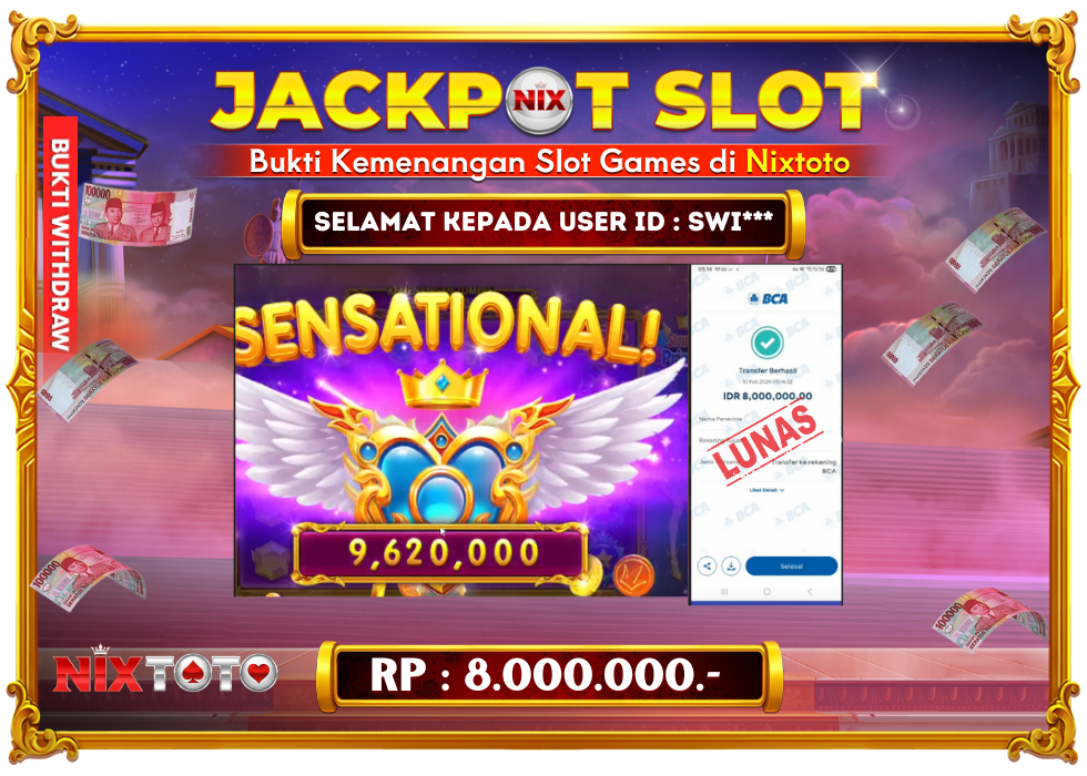 🎰 NIXTOTO JACKPOT SLOT Rp. 8.000.000 LUNAS 🎉