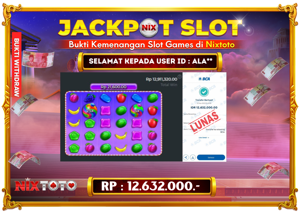 🎰 NIXTOTO JACKPOT SLOT Rp. 12.632.000 LUNAS 🎉