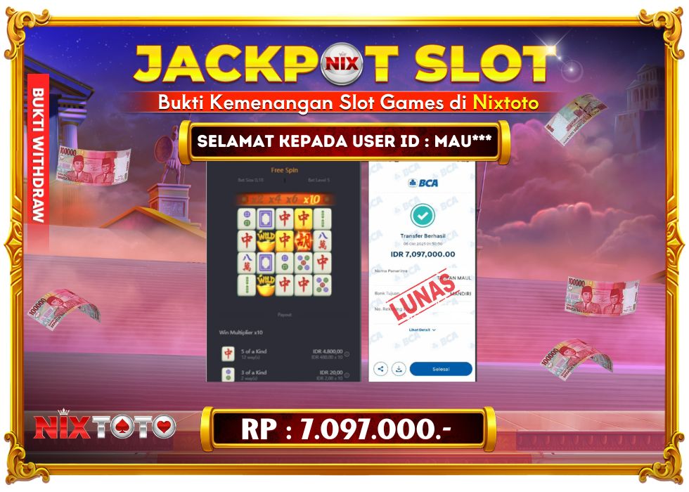 🎰 NIXTOTO JACKPOT SLOT Rp. 7.097.000 LUNAS 🎉