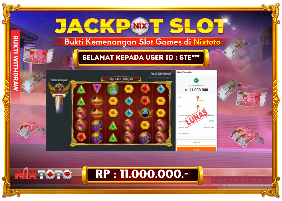 🎰 NIXTOTO JACKPOT SLOT Rp. 11.000.000 LUNAS 🎉