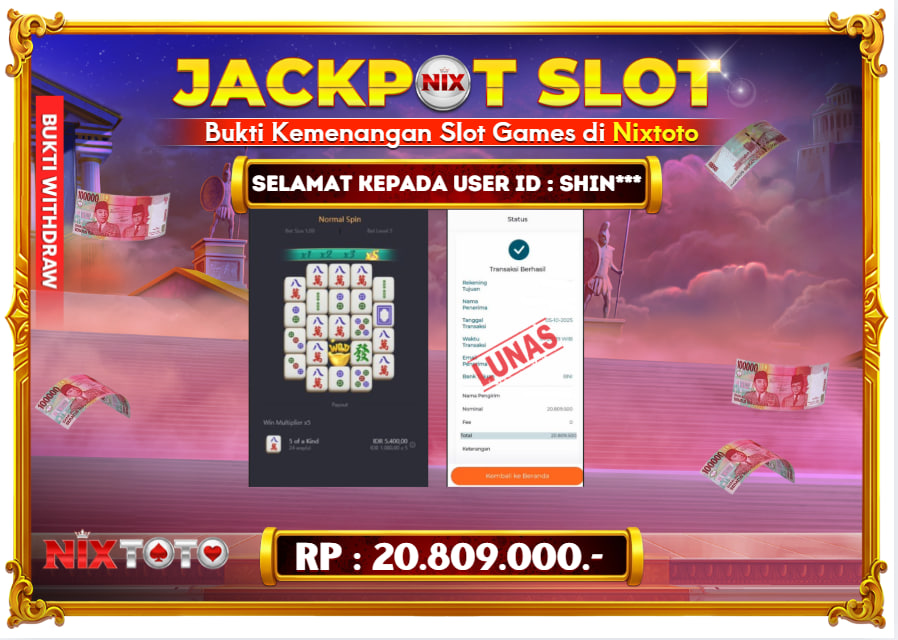 🎰 NIXTOTO JACKPOT SLOT Rp. 20.809.000 LUNAS 🎉