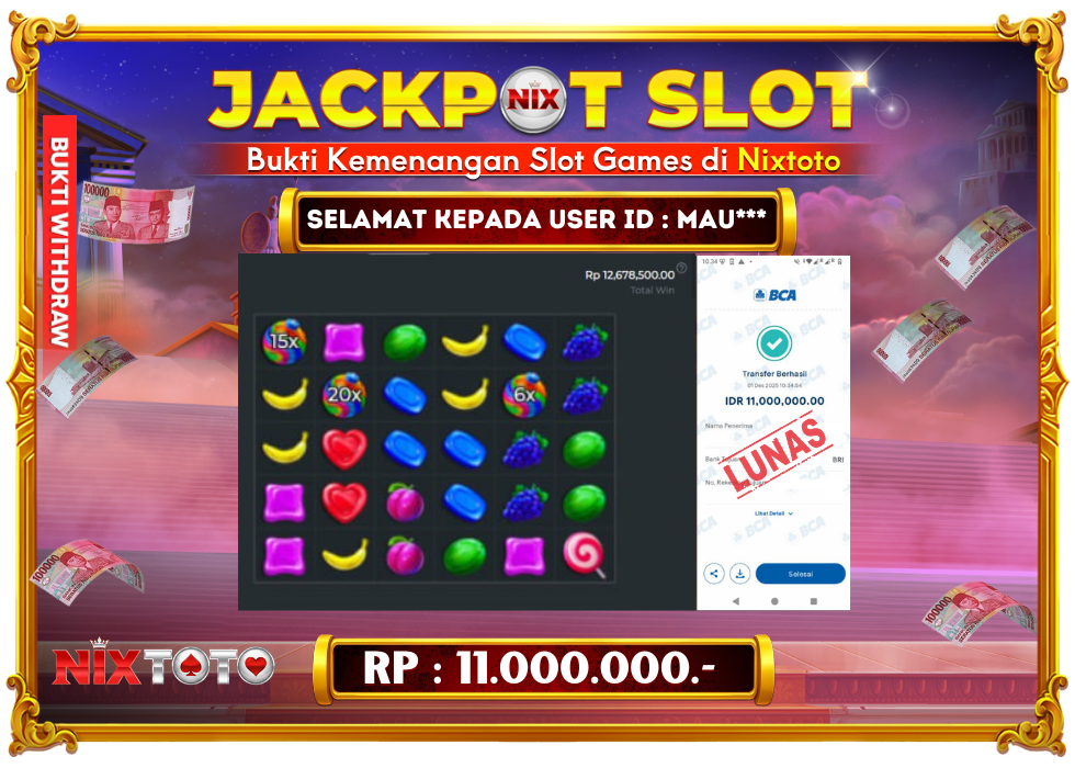 🎰 NIXTOTO JACKPOT SLOT Rp. 11.000.000 LUNAS 🎉