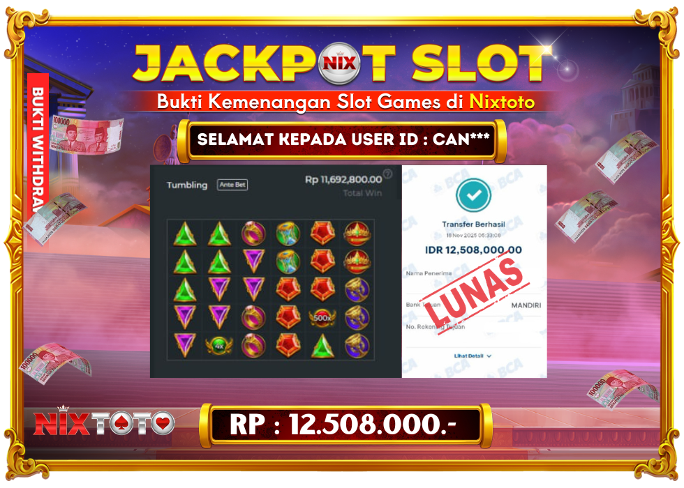 🎰 NIXTOTO JACKPOT SLOT Rp. 12.508.000 LUNAS 🎉