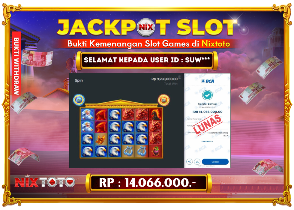 🎰 NIXTOTO JACKPOT SLOT Rp. 14.066.000 LUNAS 🎉