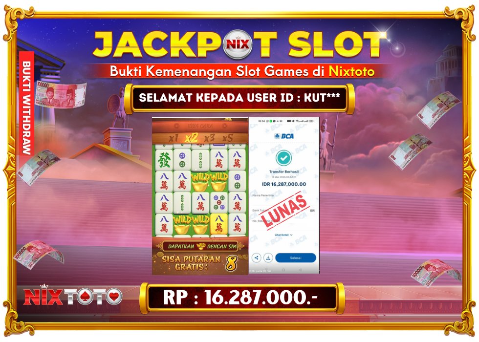 🎰 NIXTOTO JACKPOT SLOT Rp. 16.287.000 LUNAS 🎉