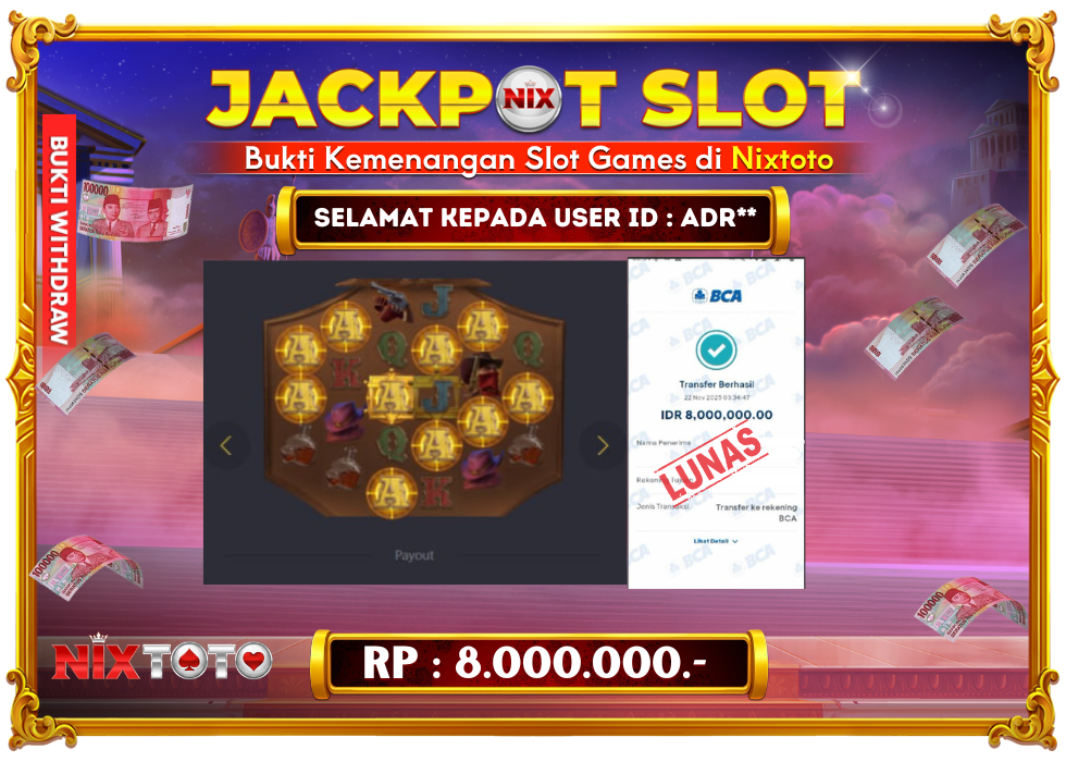 🎰 NIXTOTO JACKPOT SLOT Rp. 8.000.000 LUNAS 🎉