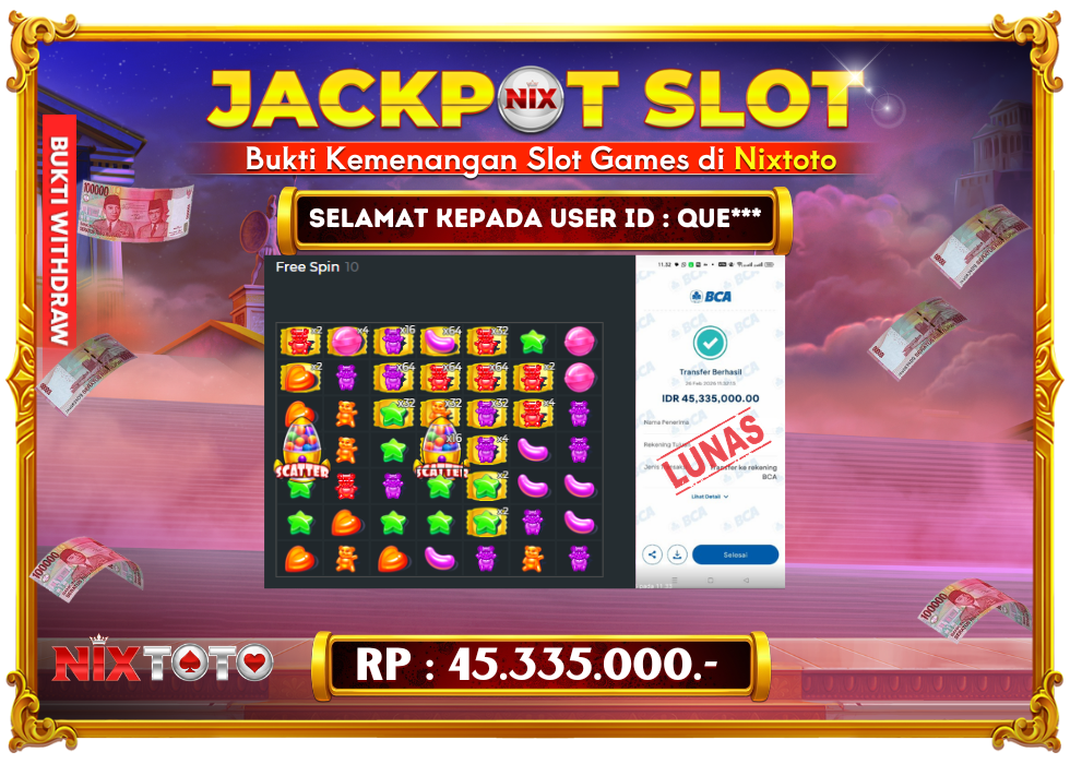 🎰 NIXTOTO JACKPOT SLOT Rp. 45.335.000 LUNAS 🎉