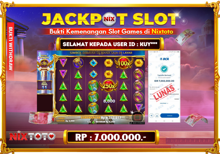 🎰 NIXTOTO JACKPOT SLOT Rp. 7.000.000 LUNAS 🎉