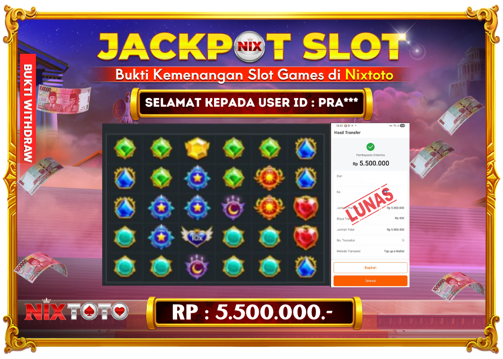 🎰 NIXTOTO JACKPOT SLOT Rp. 5.500.000 LUNAS 🎉