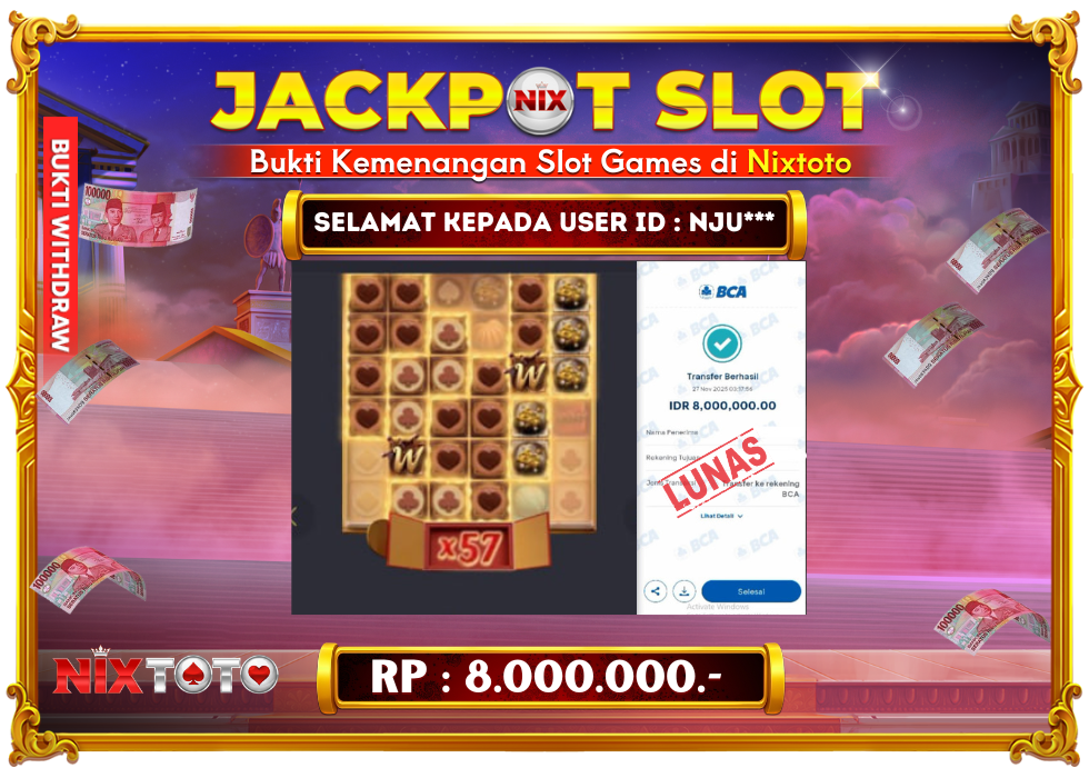 🎰 NIXTOTO JACKPOT SLOT Rp. 8.000.000 LUNAS 🎉