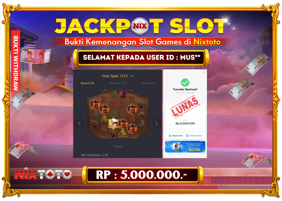 🎰 NIXTOTO JACKPOT SLOT Rp. 5.000.000 LUNAS 🎉