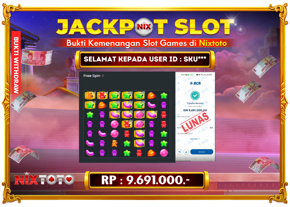 🎰 NIXTOTO JACKPOT SLOT Rp. 9.691.000 LUNAS 🎉