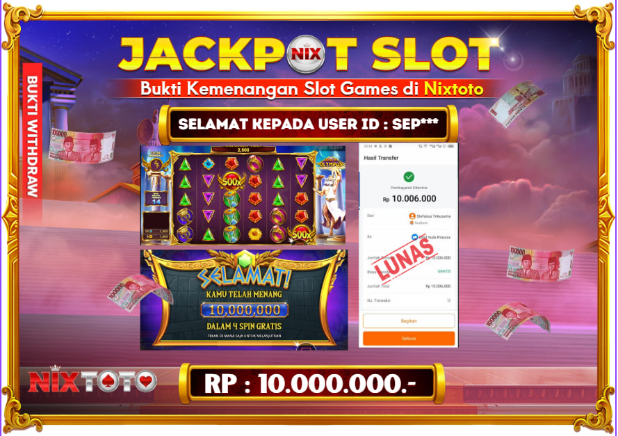🎰 NIXTOTO JACKPOT SLOT Rp. 10.000.000 LUNAS 🎉