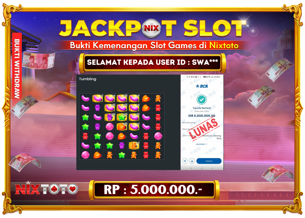 🎰 NIXTOTO JACKPOT SLOT Rp. 5.000.000 LUNAS 🎉