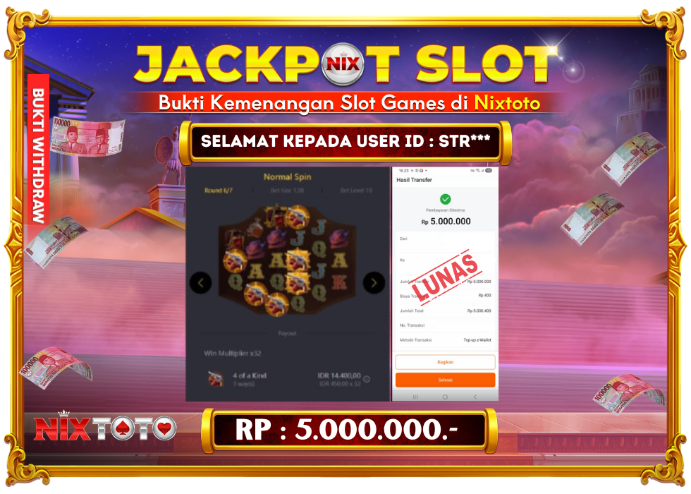 🎰 NIXTOTO JACKPOT SLOT Rp. 5.000.000 LUNAS 🎉